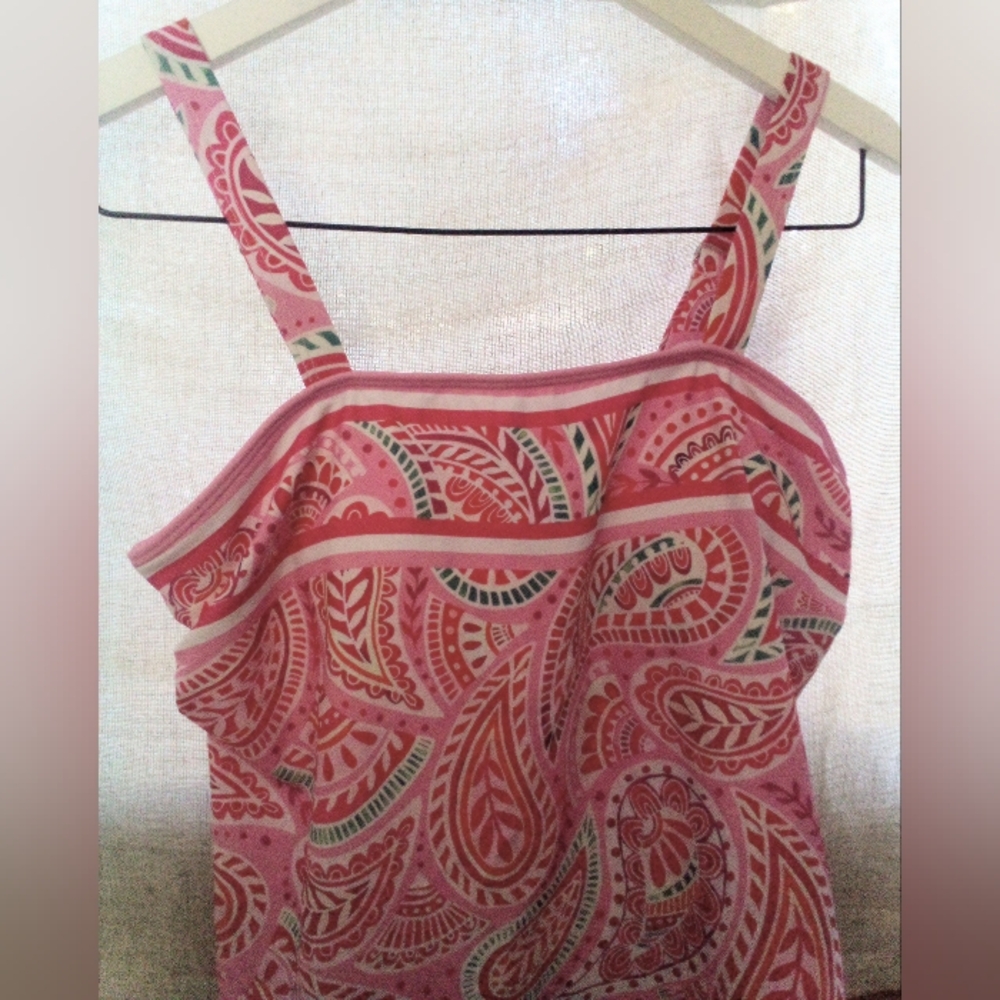 NWOT! Pink Paisley Tankini Top - Picture 3 of 7